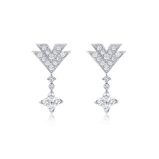 LV-Q96363 letter V-shaped long earrings