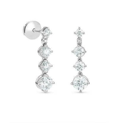 DBES-E102158 single layer diamond movable gradient earrings