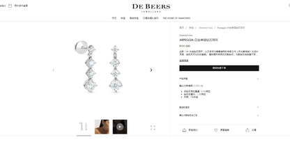 DBES-E102158 single layer diamond movable gradient earrings