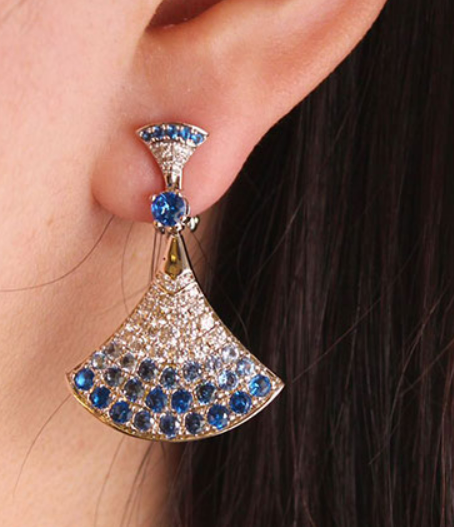 BGL-CL859139 full diamond fan-shaped wide 14.7mm earrings