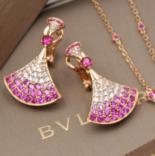 BGL-CL859139 full diamond fan-shaped wide 14.7mm earrings
