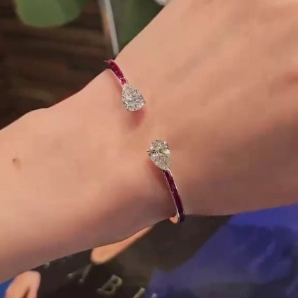 GLF-RGB5382 double-headed opening water drop ladder square shrapnel bracelet