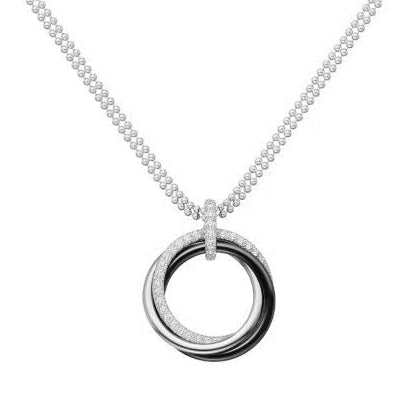 KDY-B7224810 three-ring three-color single row diamond ceramic pendant
