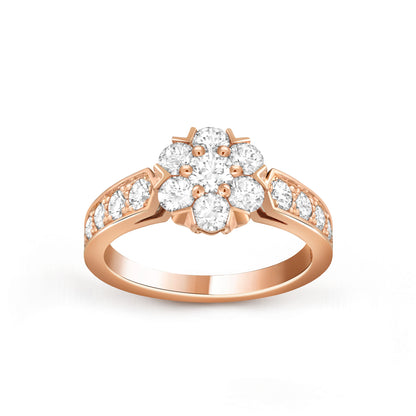 VCARPEBD00 six-circle one-pointed straight arm ring
