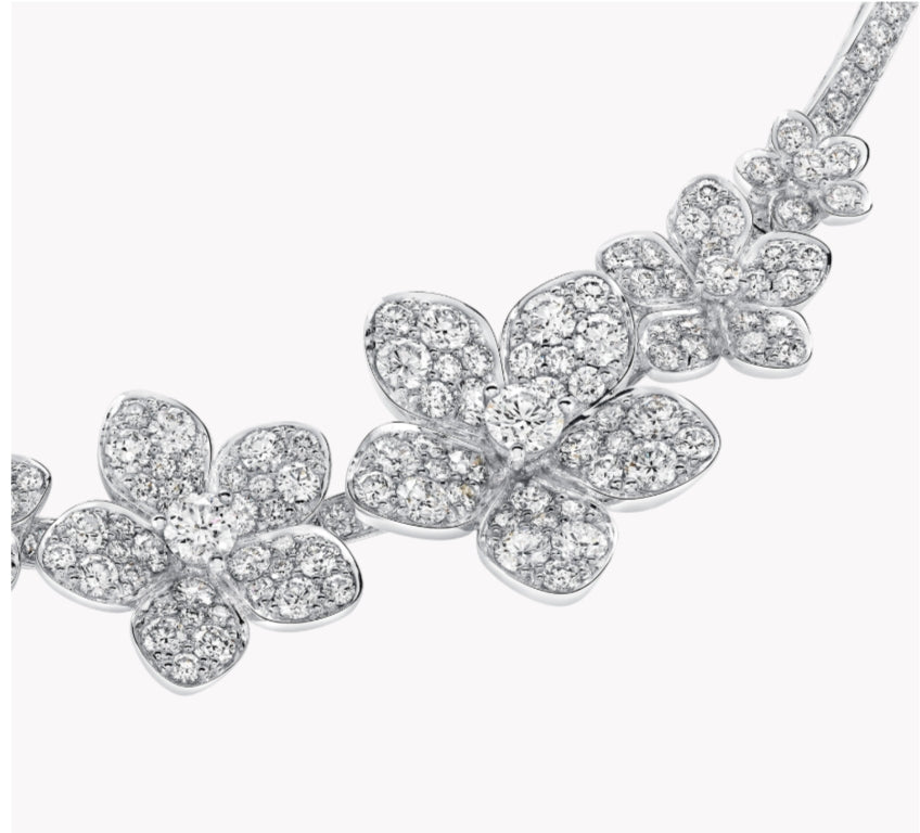 GLF-RGN758 five-leaf clover 6-flower diamond necklace