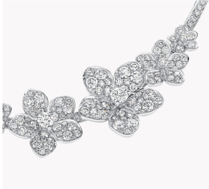 GLF-RGN758 five-leaf clover 6-flower diamond necklace
