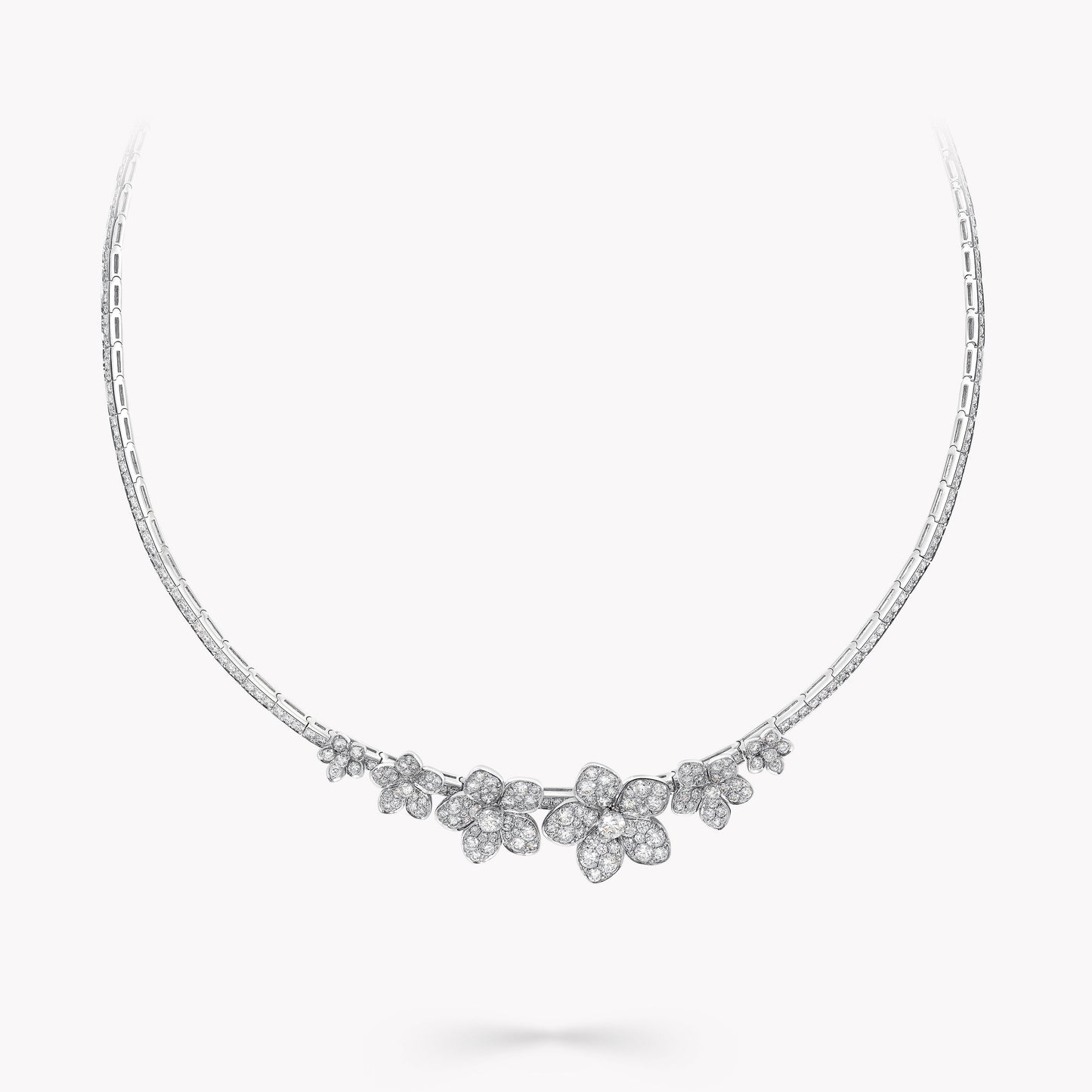 GLF-RGN758 five-leaf clover 6-flower diamond necklace