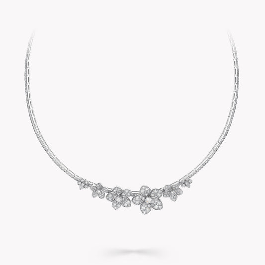 GLF-RGN758 five-leaf clover 6-flower diamond necklace