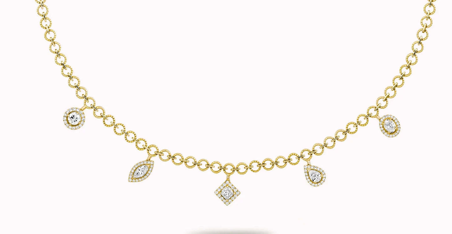 ML-ROCK-N2 heterosexual surrounding stone multi-main stone dewdrop chain multi-faceted necklace