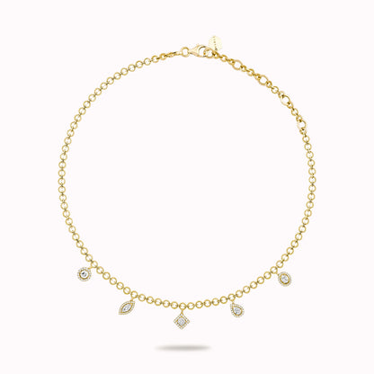 ML-ROCK-N2 heterosexual surrounding stone multi-main stone dewdrop chain multi-faceted necklace