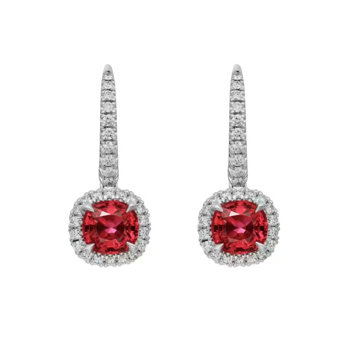 KDY-N8515207 pillow-shaped surrounding stone main stone 5.34 x5.25 x3.54 earrings