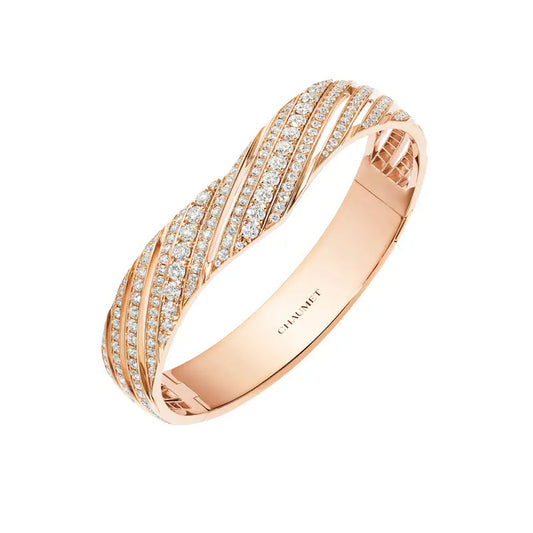 SM-085432 12mm wide hollow face V bracelet