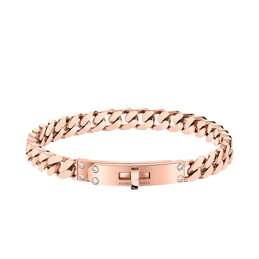 AMS-H120435B 6.2mm wide six-diamond twist circle bracelet