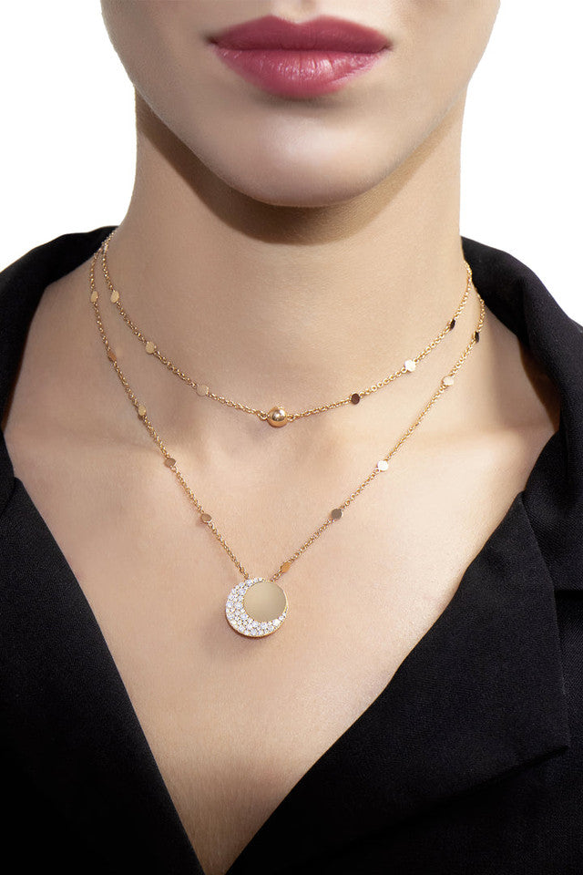 PB-16174R Round Tie Chain Pendant Necklace