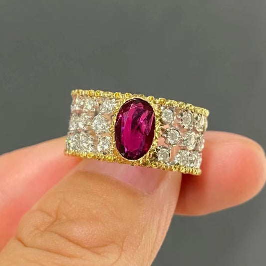 BQLT-RIN484233 9.6mm wide egg-shaped bezel straight arm ring 18.5#