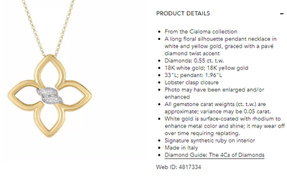 LBT-8883410AJ33X宽50mm四叶梅花镶钻分色双S飞标吊坠