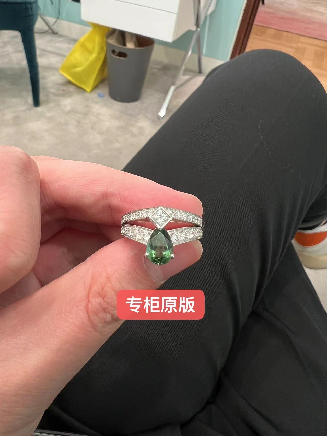 SM-081982 Waterdrop Diamond Crown Ring